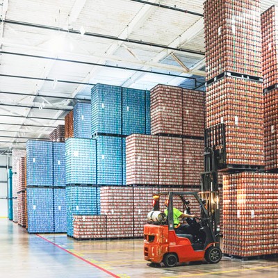 Stacks of high quality aluminum cans